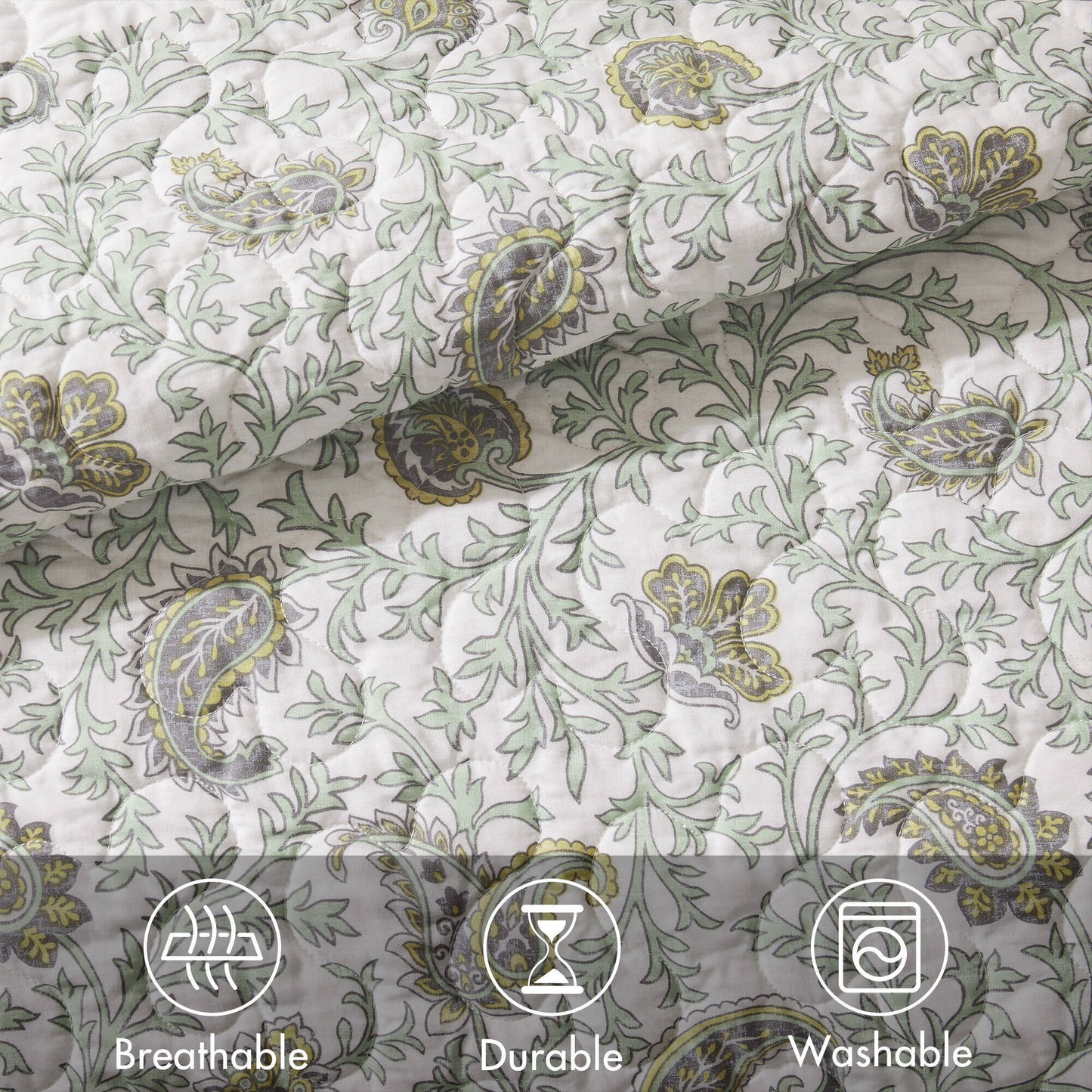Madison Park 6 Piece Cotton Percale Quilt Set with Throw Pillows