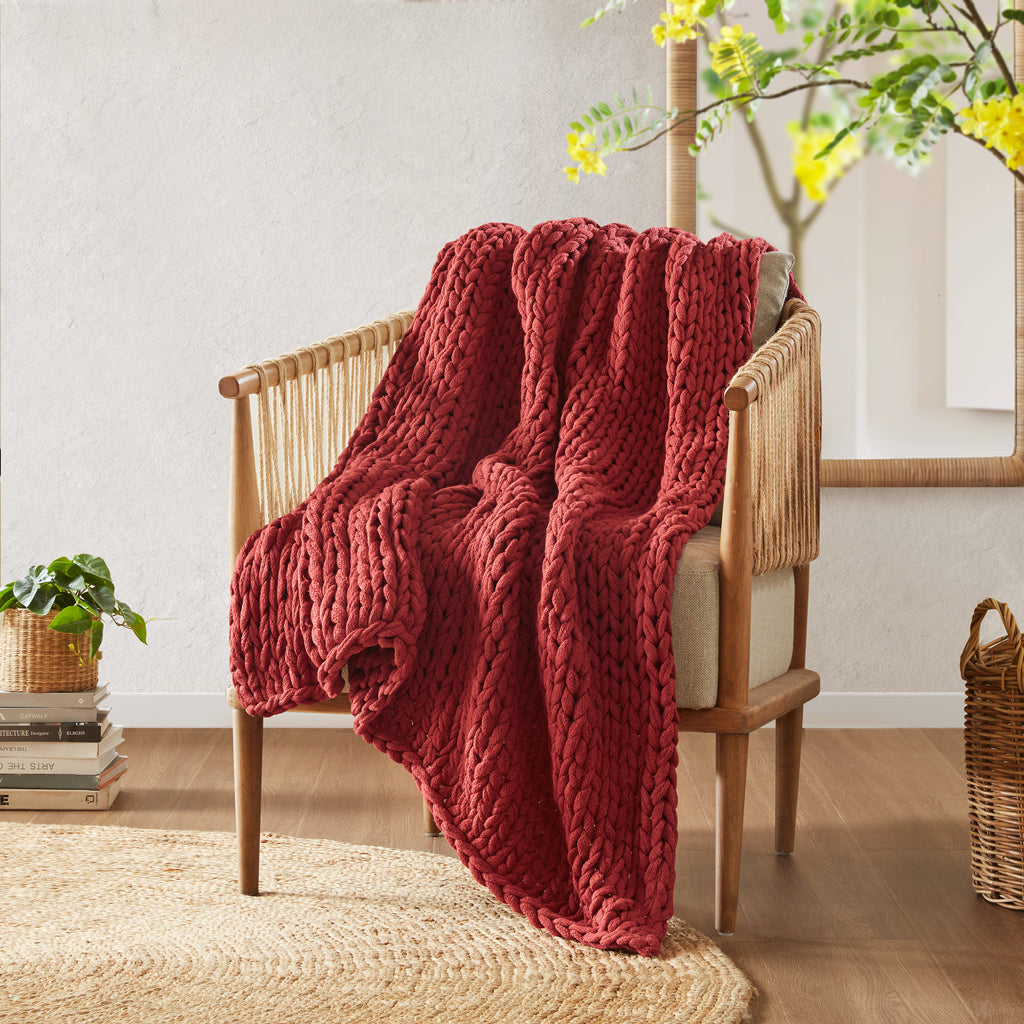 Madison Park Hand Made Chunky Double Knit Throw Blanket