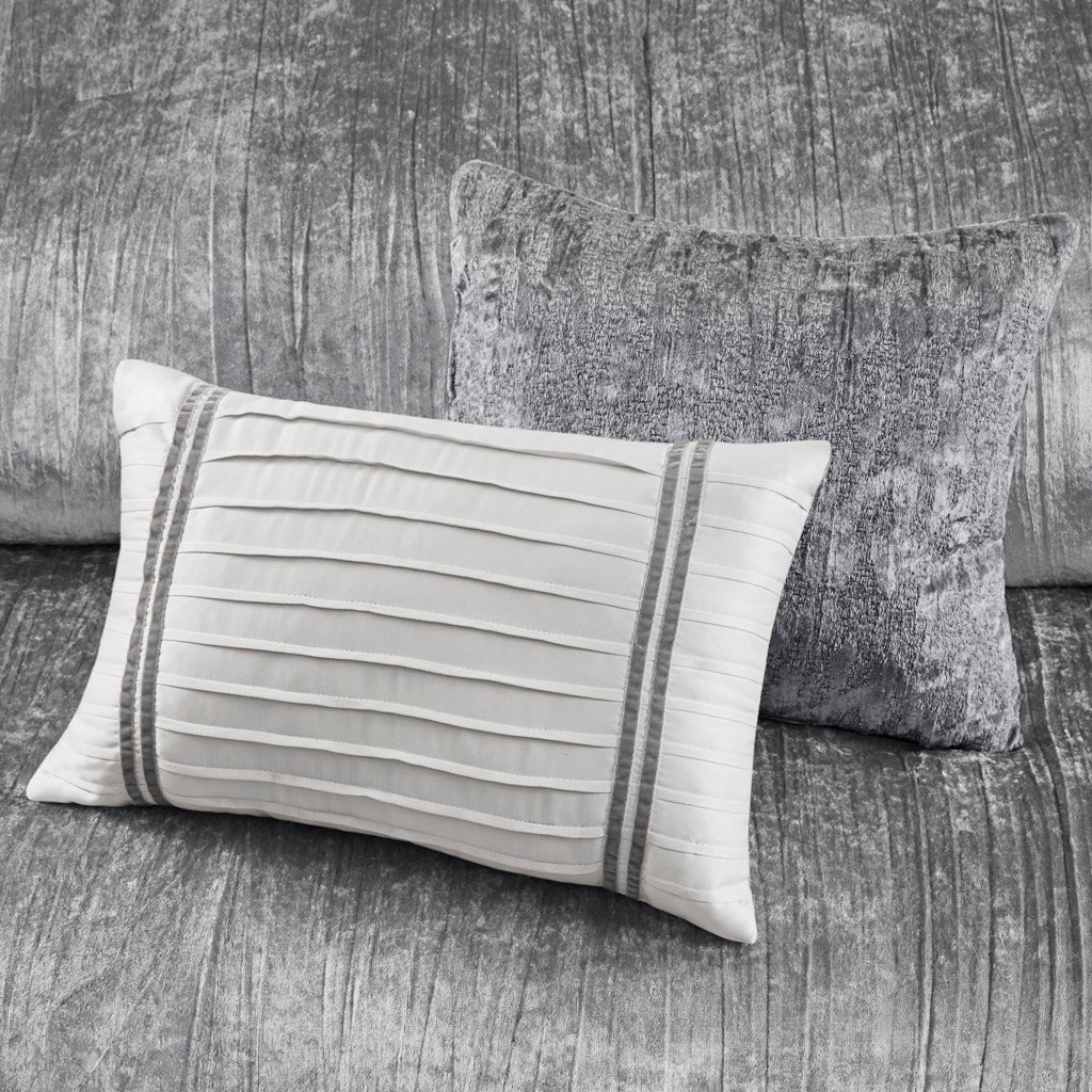 Lee 5 Piece Crinkle Velvet Comforter Set