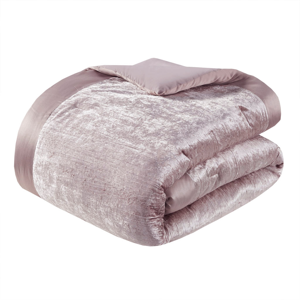 Lee 5 Piece Crinkle Velvet Comforter Set