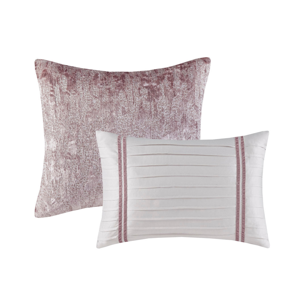 Lee 5 Piece Crinkle Velvet Comforter Set