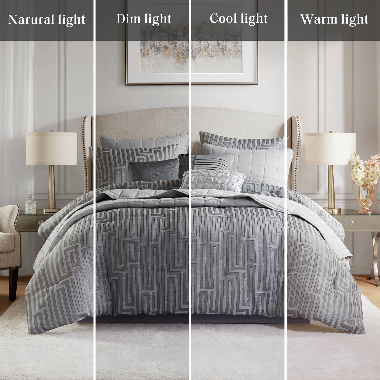 Royce 10 Piece Luxury Jacquard Comforter Set