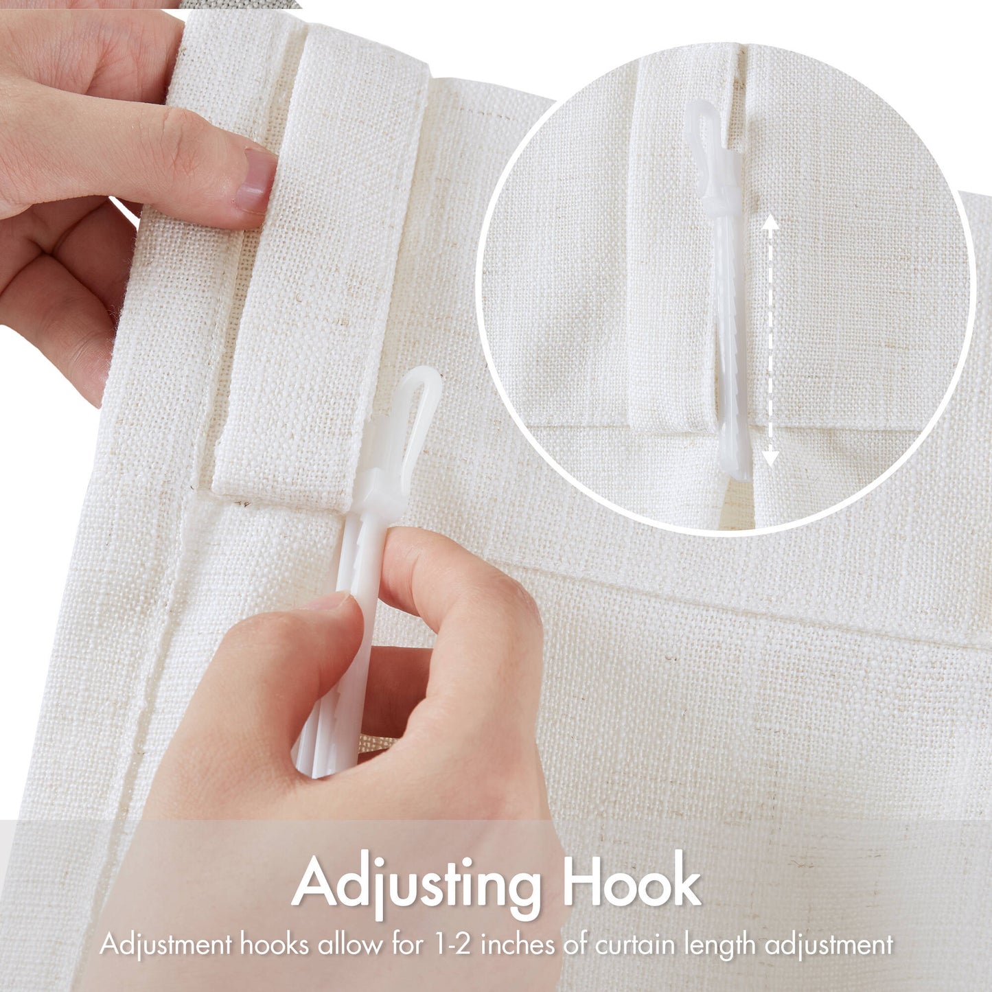 Emery 300gsm poly linen with 7 pinch pleat per pc