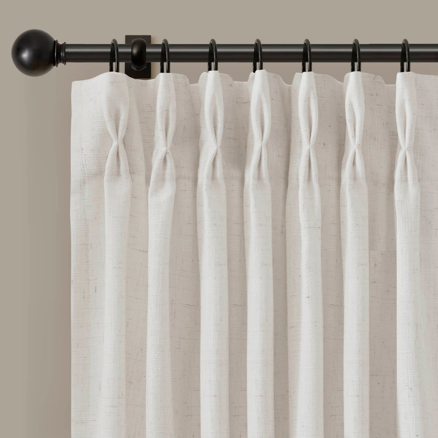 Emery 300gsm poly linen with 7 pinch pleat per pc