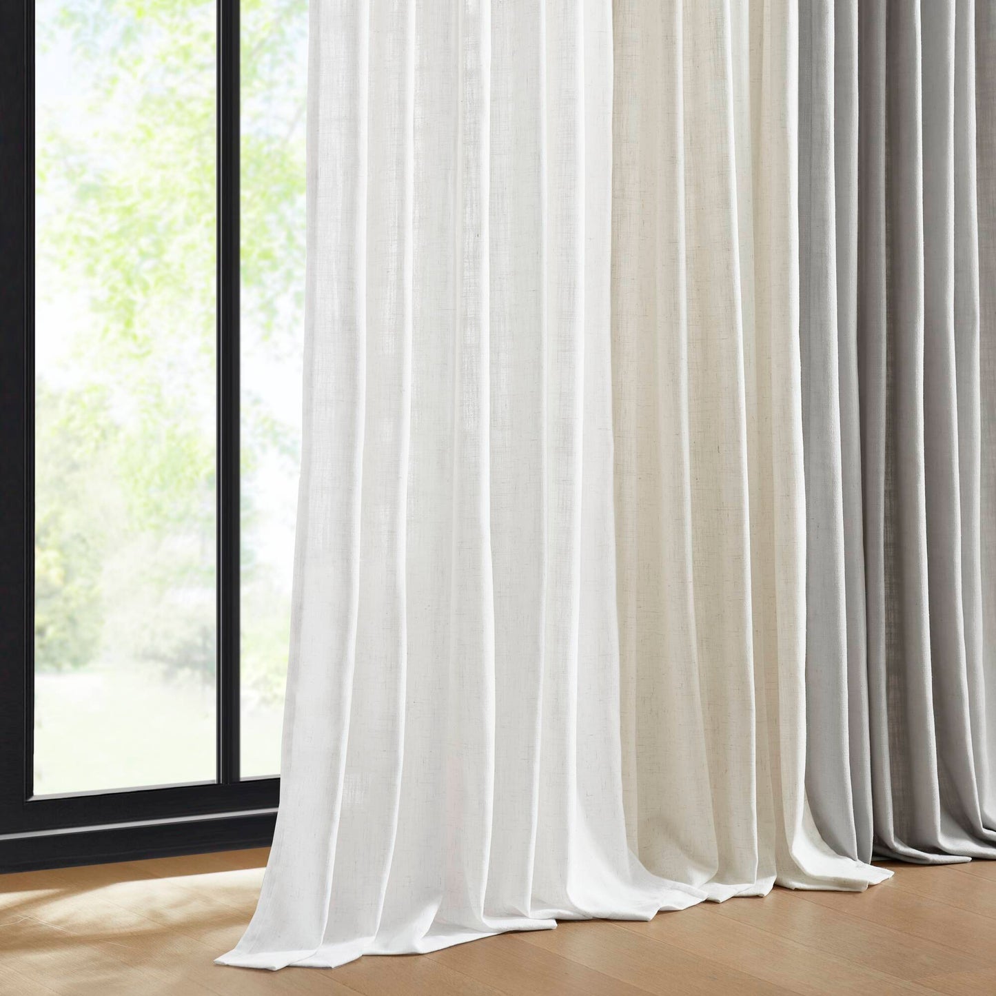 Emery 300gsm poly linen with 7 pinch pleat per pc