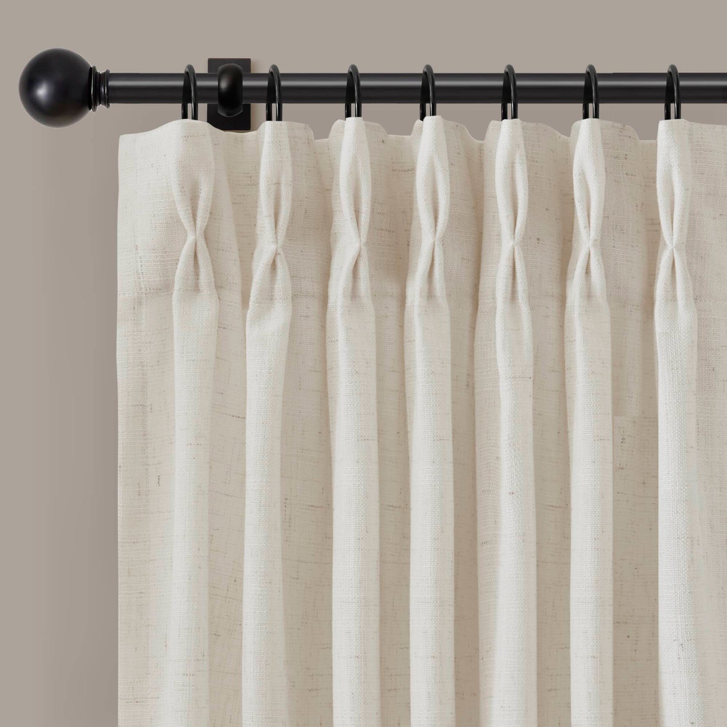 Emery 300gsm poly linen with 7 pinch pleat per pc