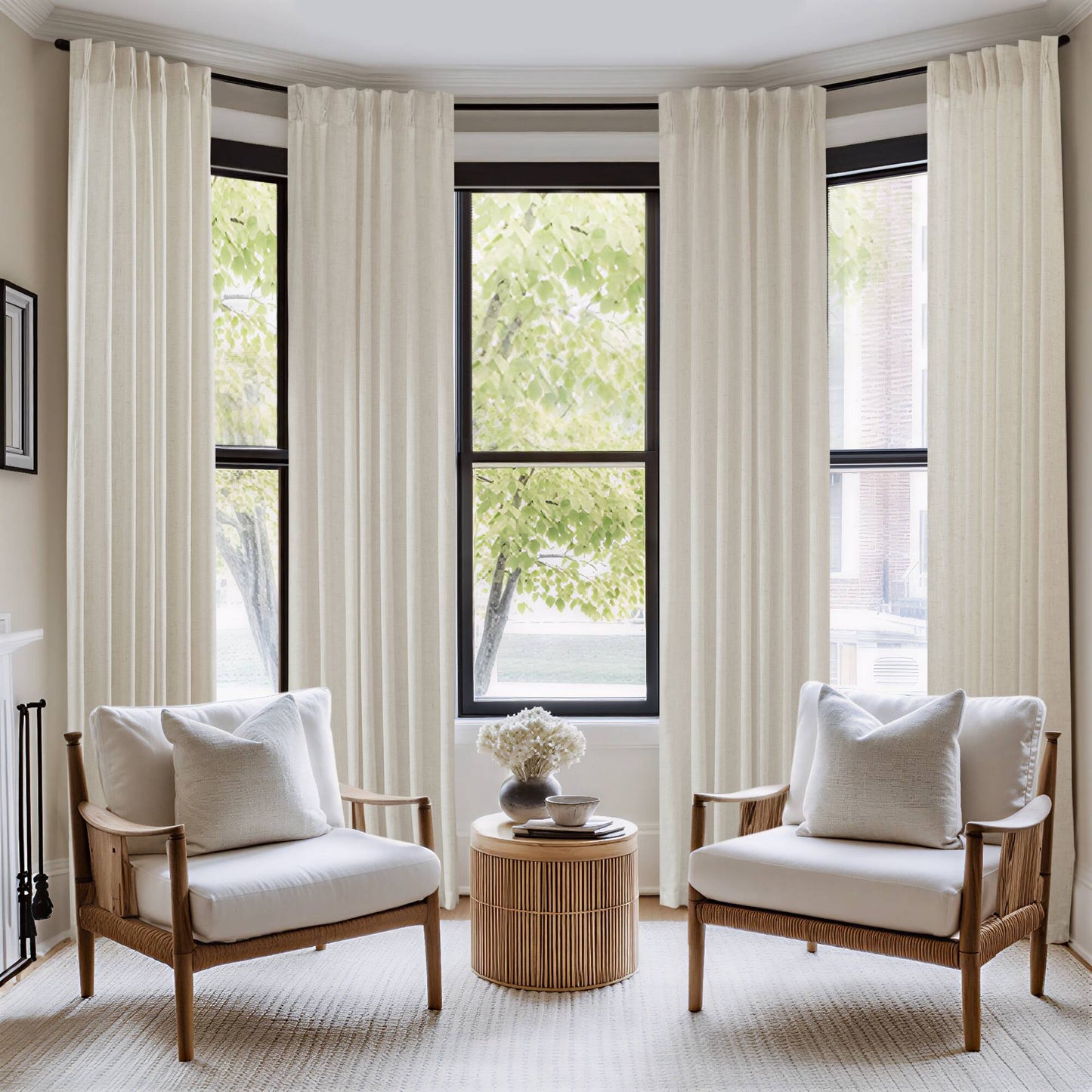 Emery 300gsm poly linen with 7 pinch pleat per pc
