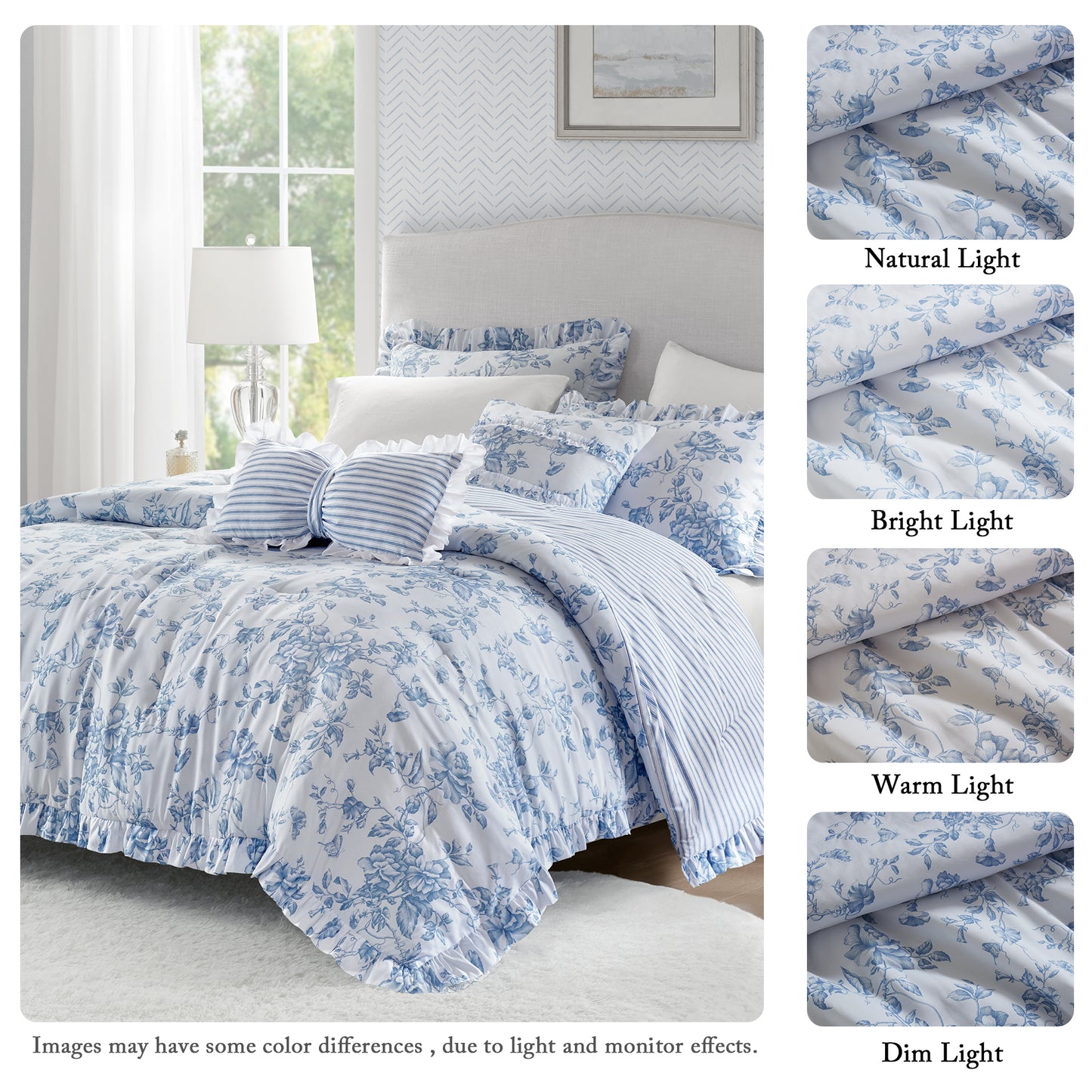Adele 4 Pieces Comforter Set with Decorative Pillows