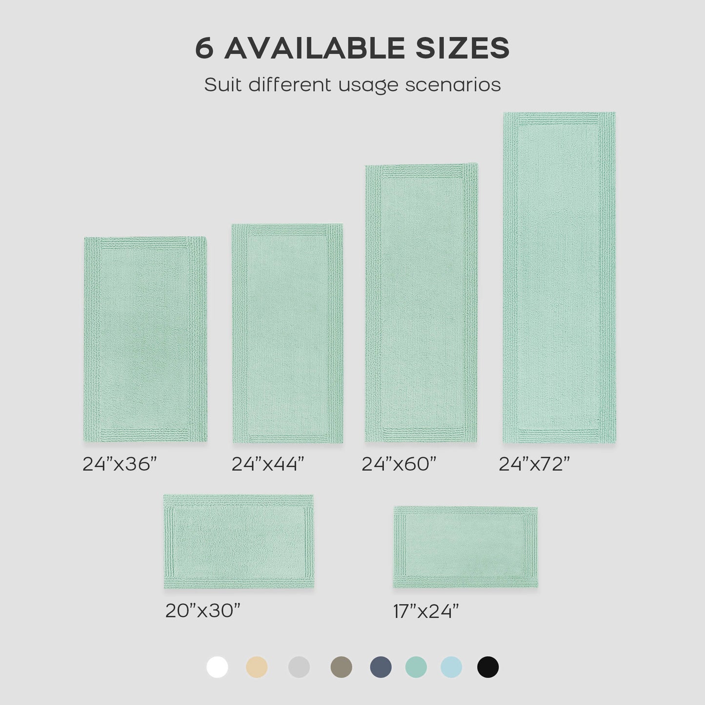 Splendor 100% Cotton Tufted 3000 GSM Reversible Bath Rug