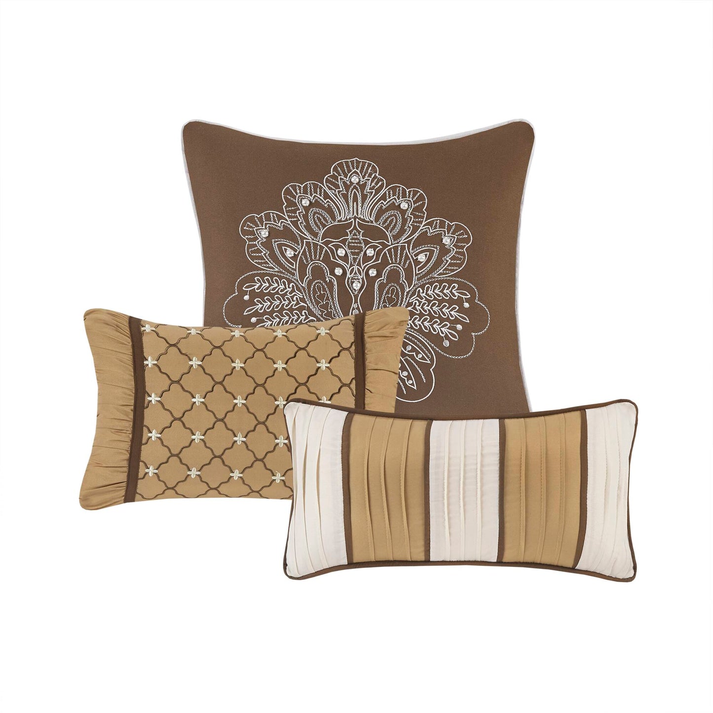 Bellagio 6-Piece Jacquard Quilt Set with Throw Pillows