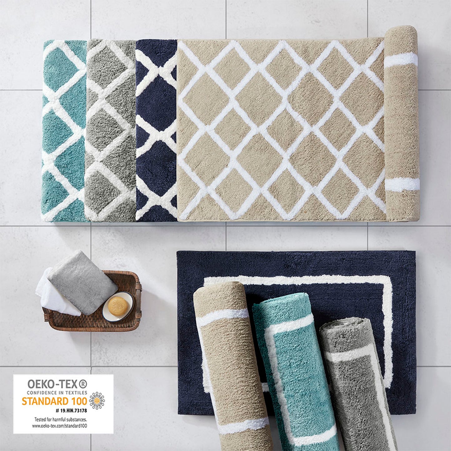 Bittman Reversible High Pile Tufted Microfiber Bath Rug