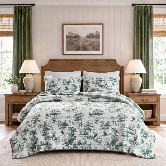 Hartwell Woodland Deer Reversible 3-Piece Coverlet Mini Set