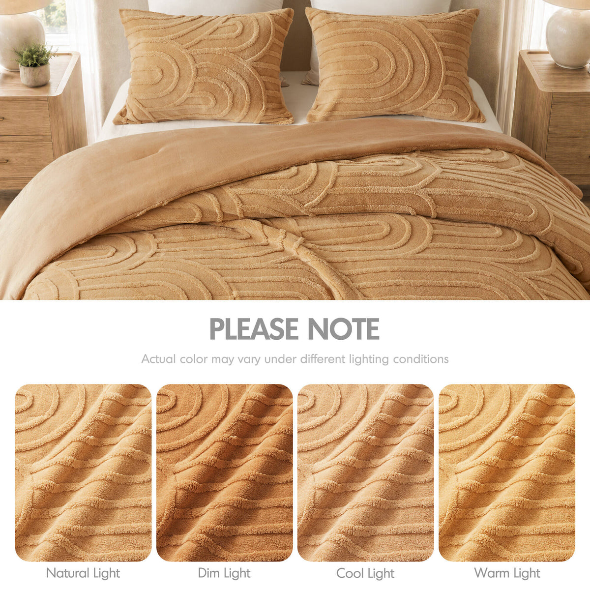 Jacquard Sherpa Arch-Patterned Plush Comforter Set
