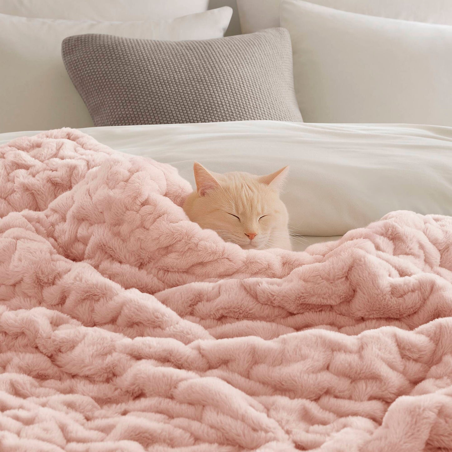 Ruched Fur Throw