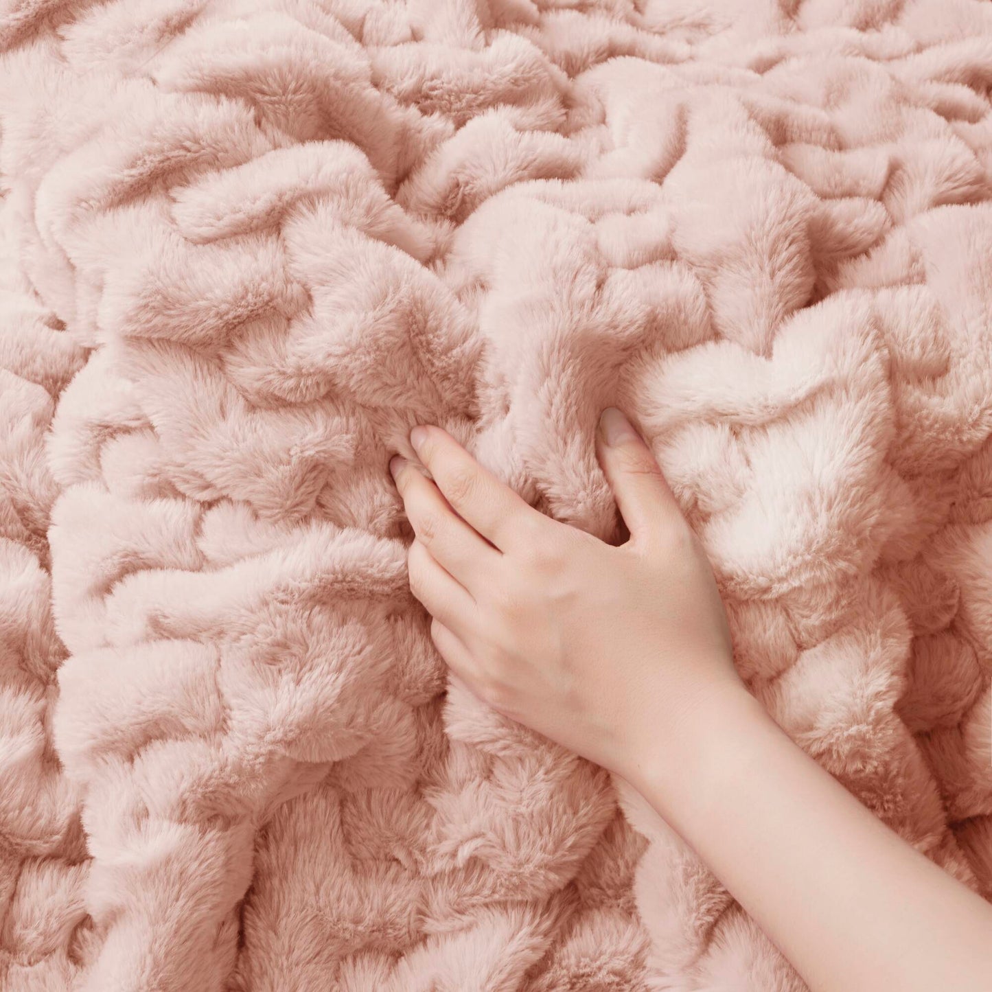 Ruched Fur Throw