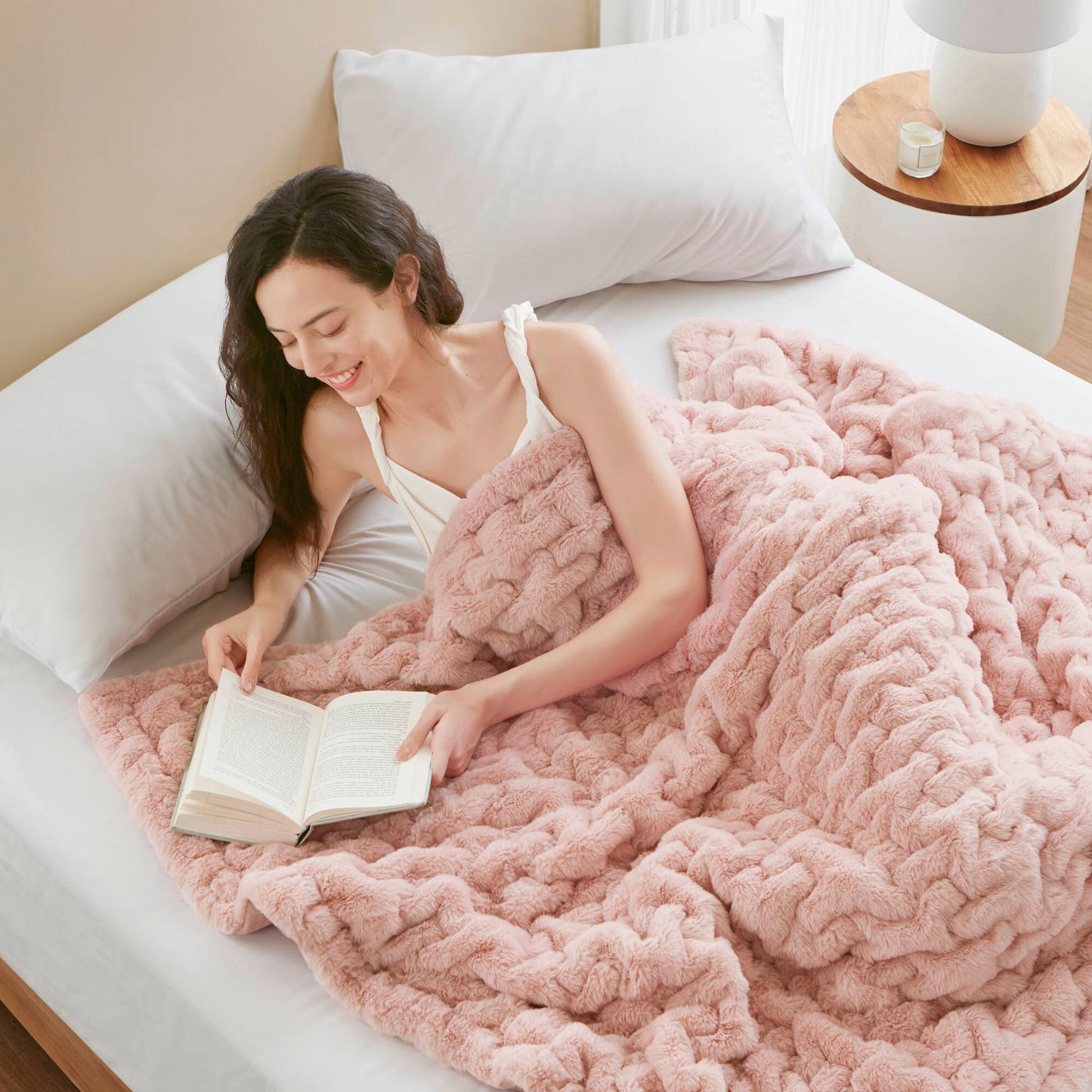 Ruched Fur Throw