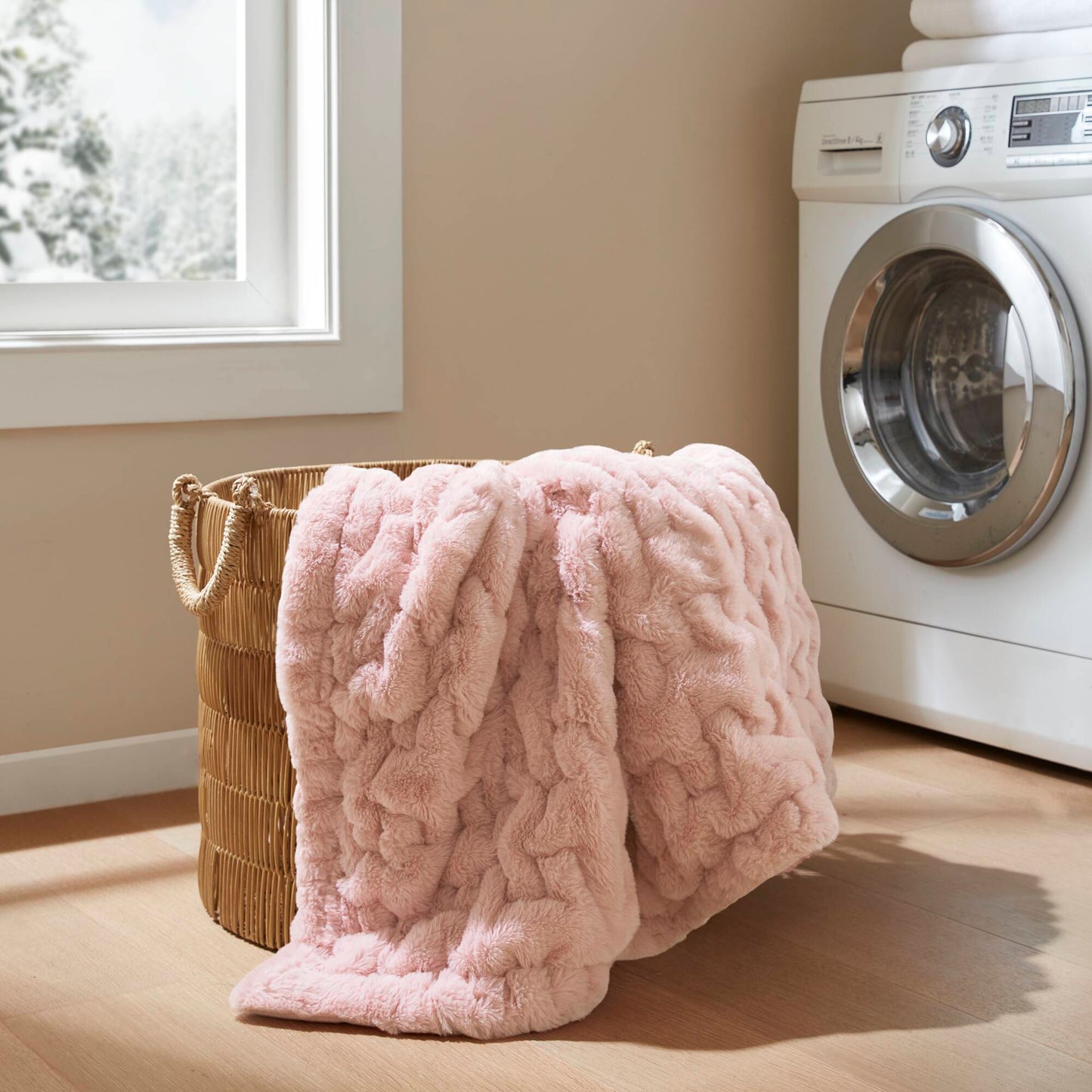Ruched Fur Throw