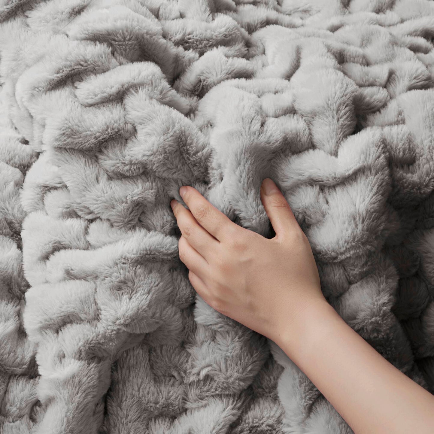 Ruched Fur Throw