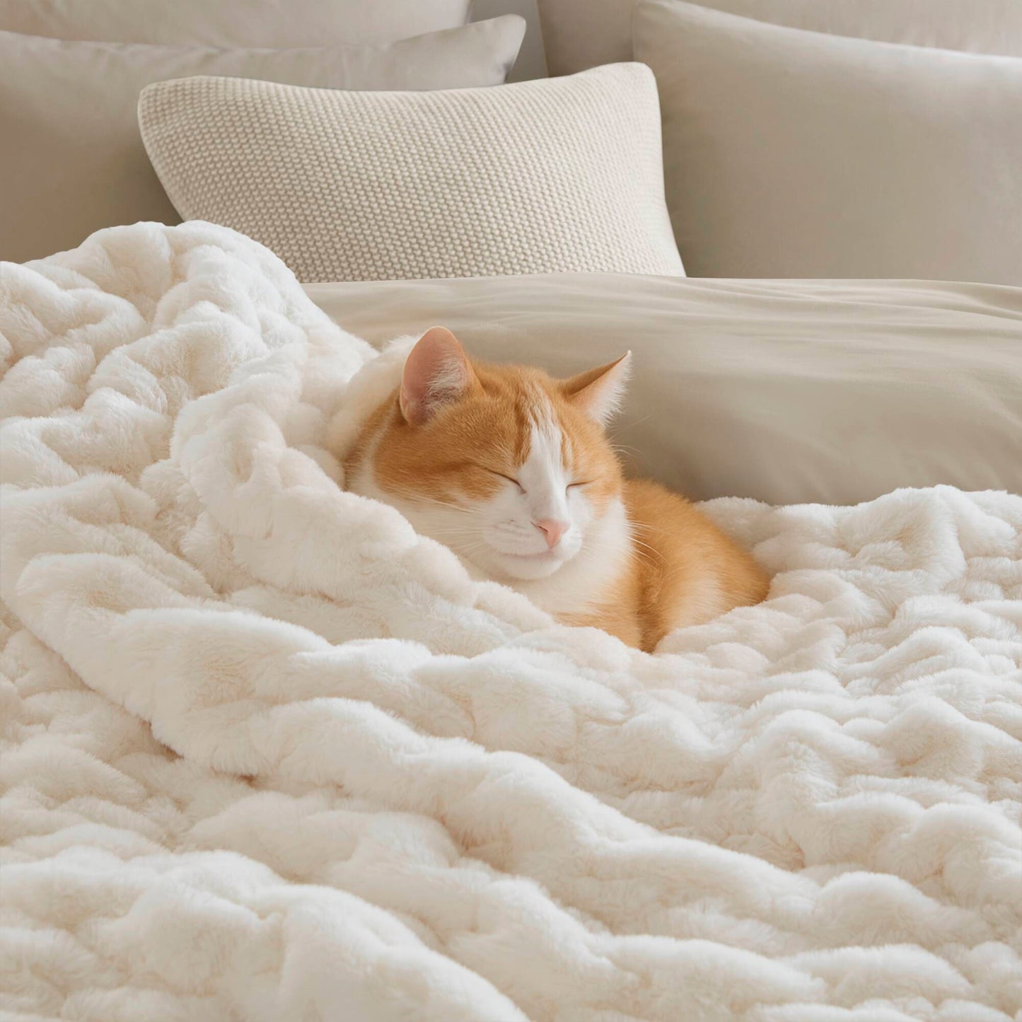 Ruched Fur Throw
