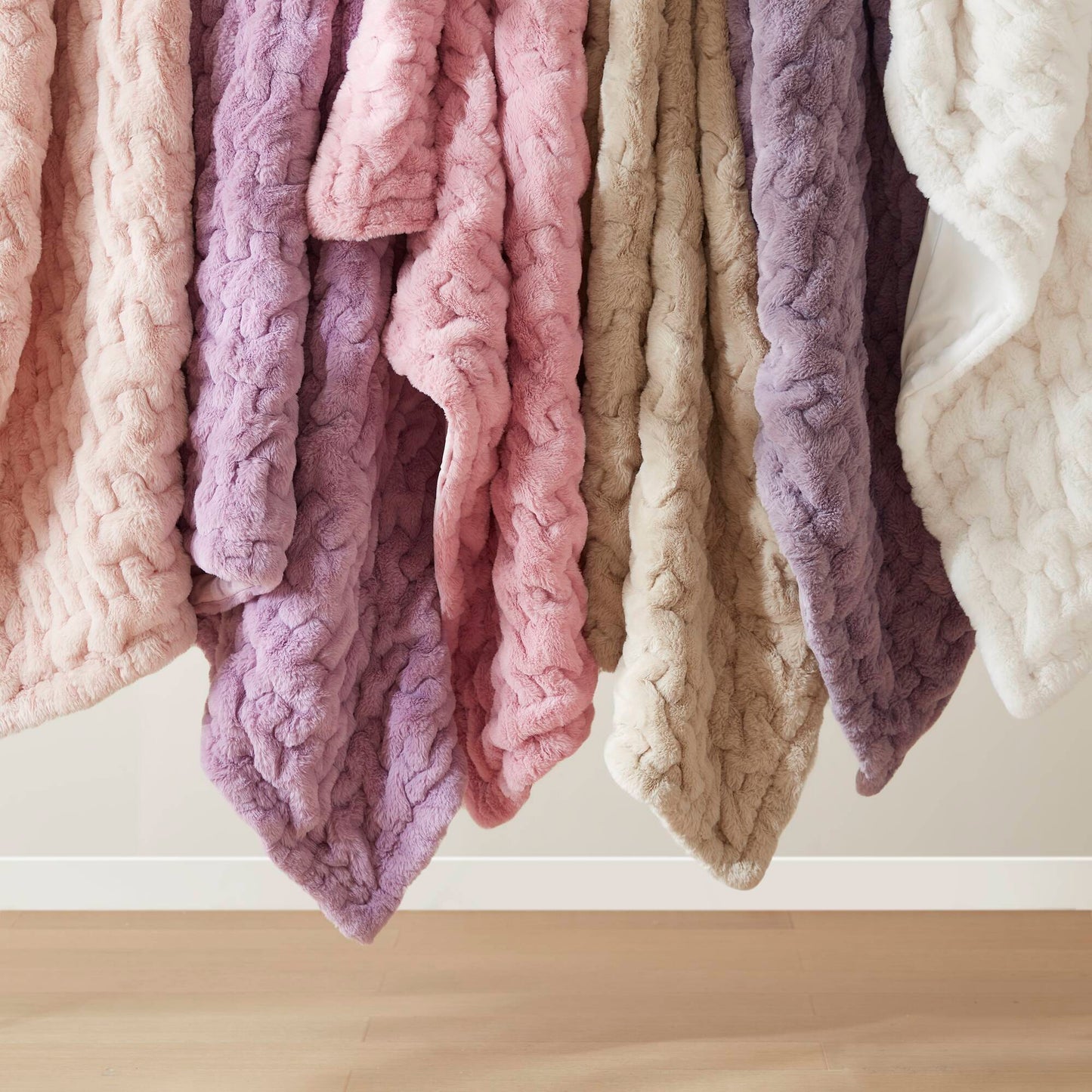 Ruched Fur Throw