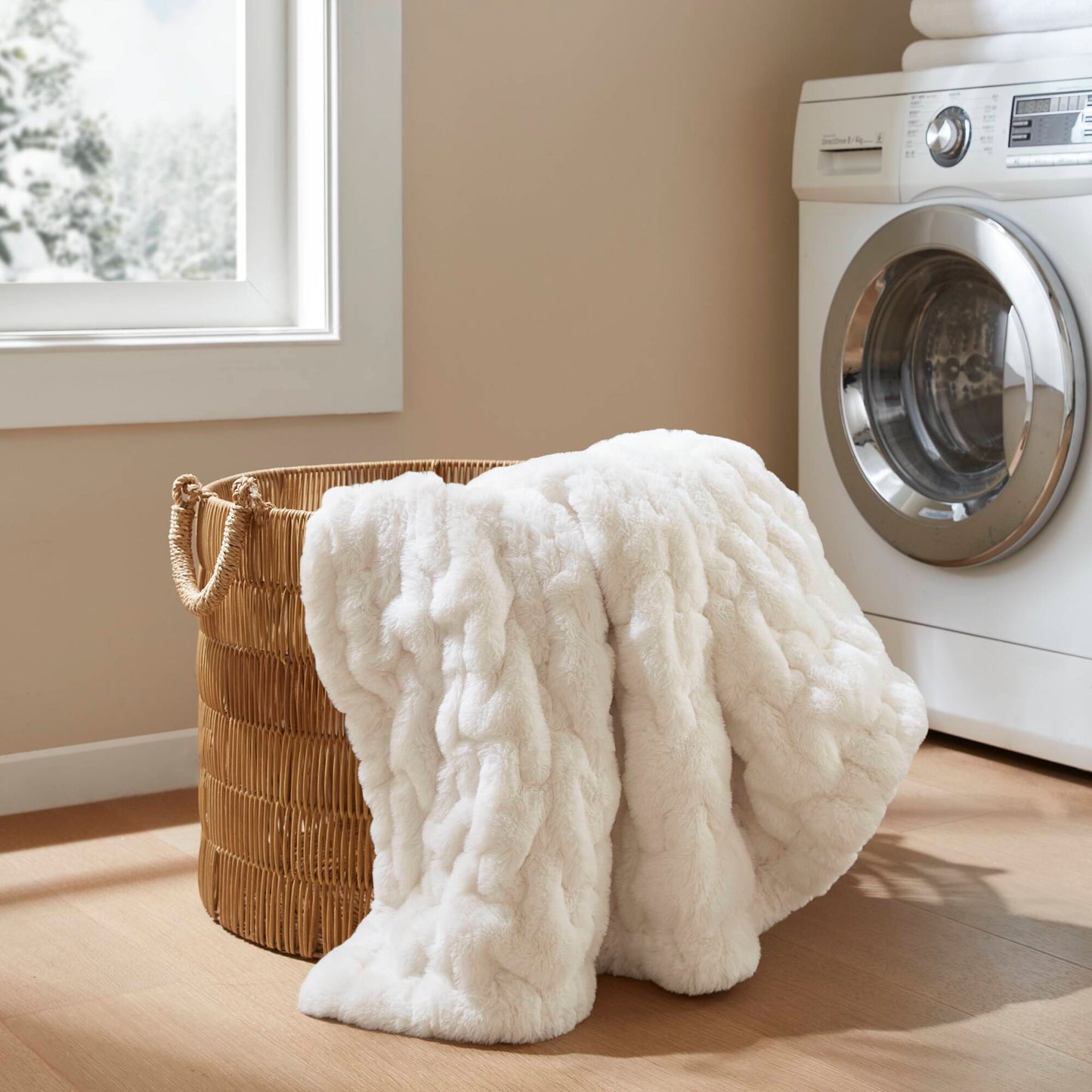 Ruched Fur Throw