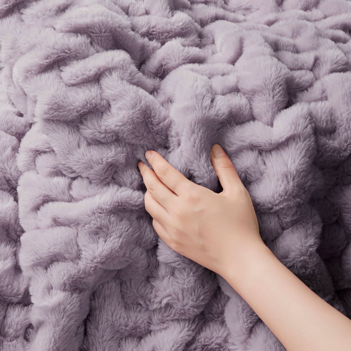 Ruched Fur Throw