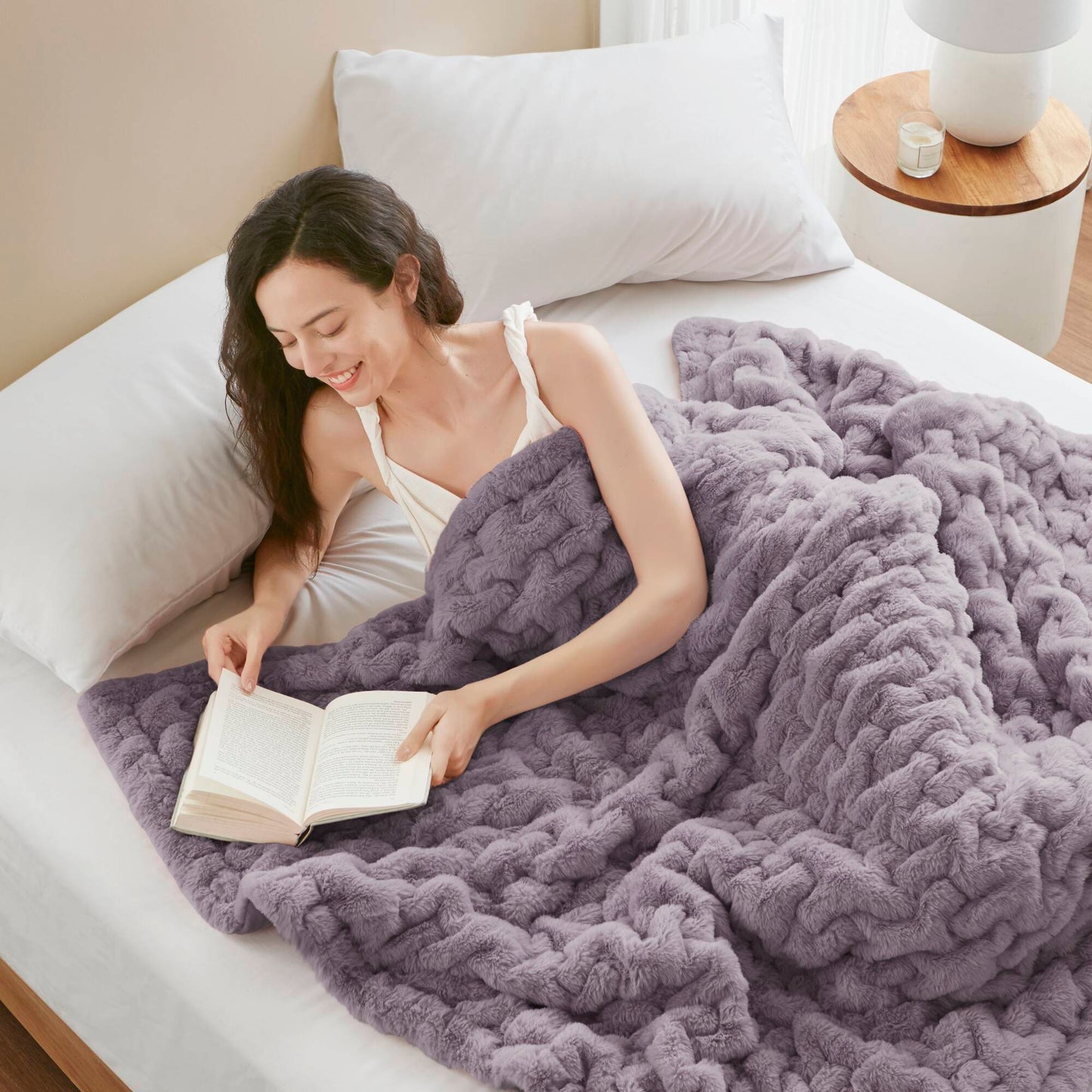 Ruched Fur Throw