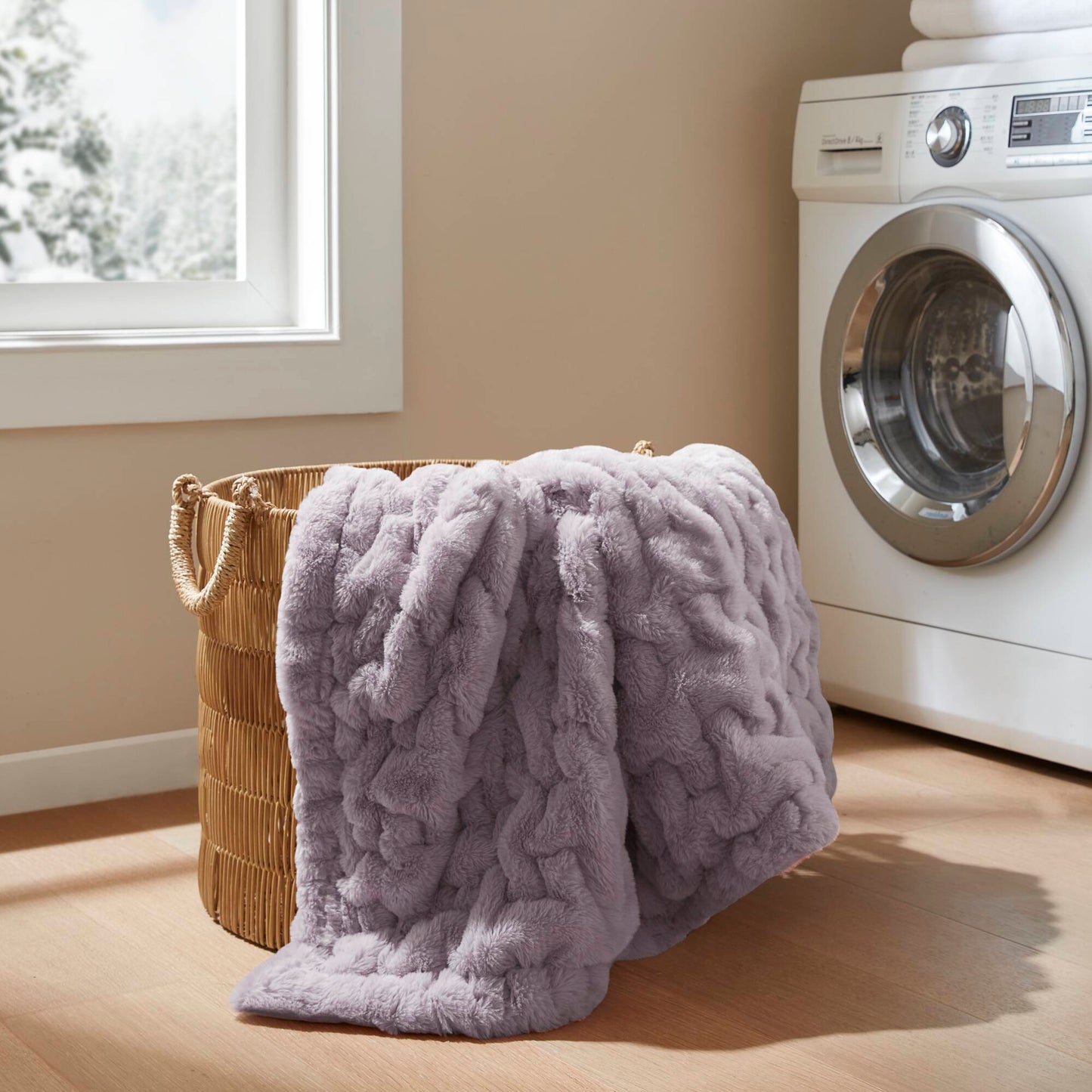 Ruched Fur Throw