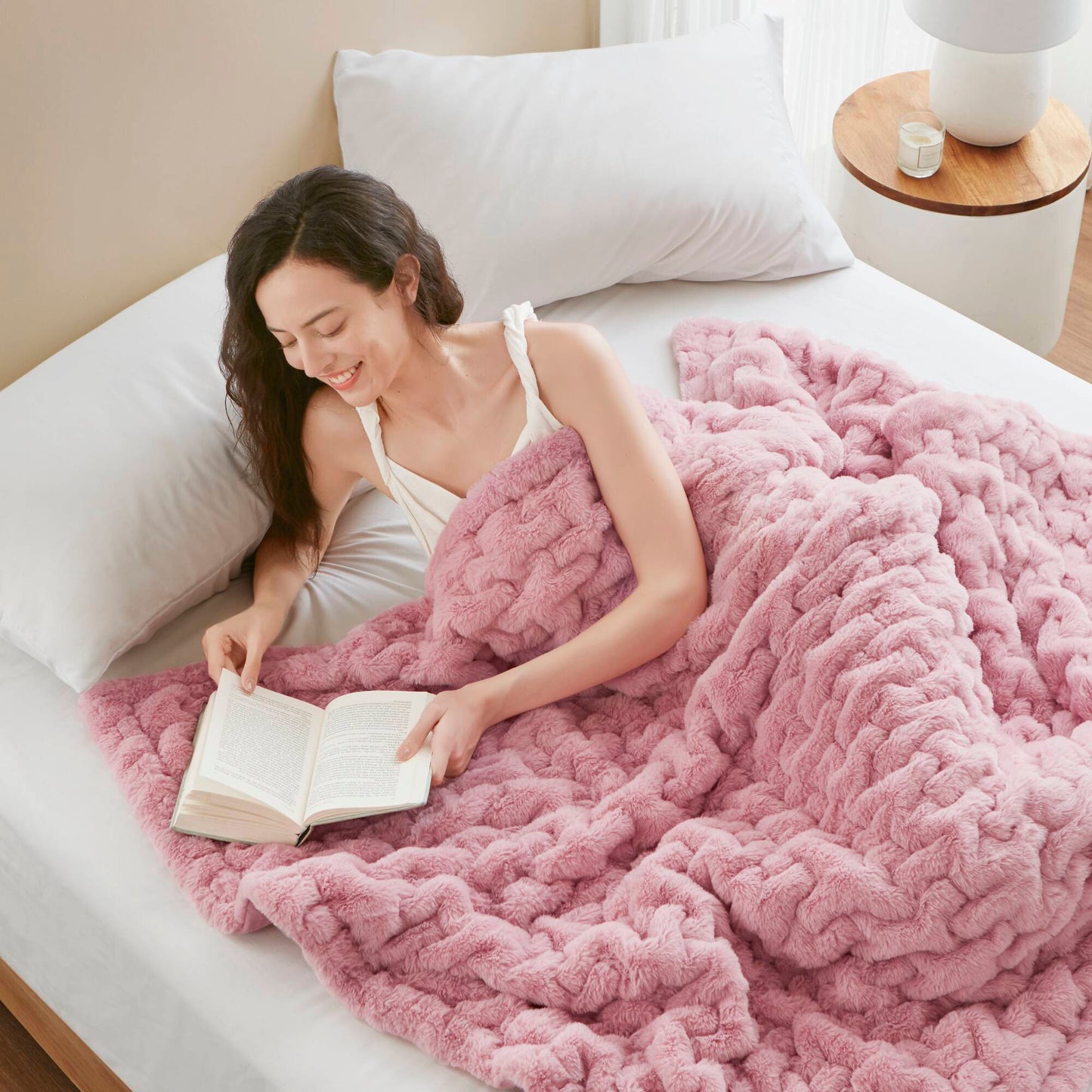 Ruched Fur Throw