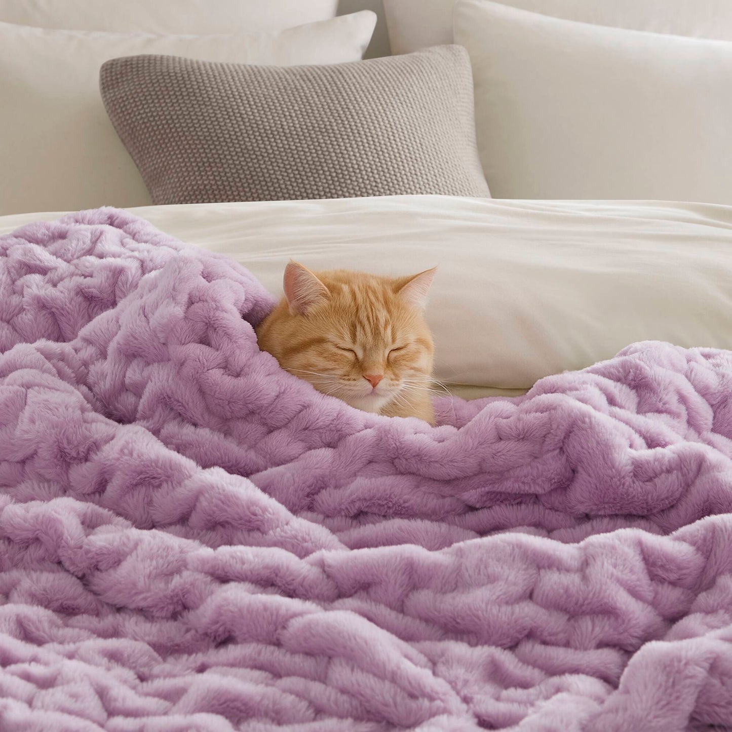 Ruched Fur Throw