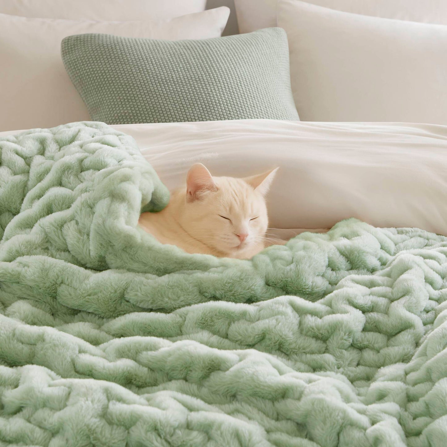 Ruched Fur Throw