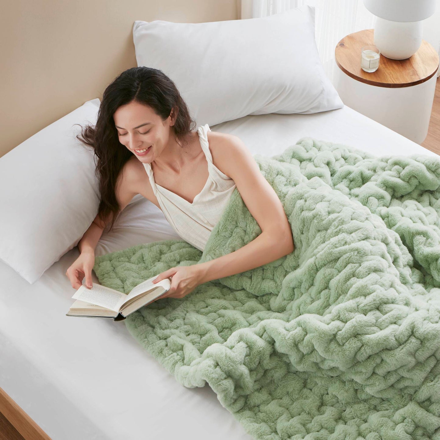 Ruched Fur Throw