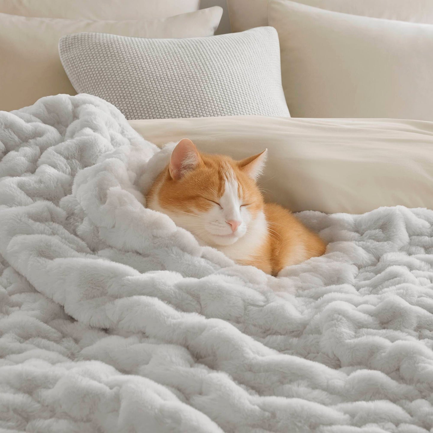 Ruched Fur Throw