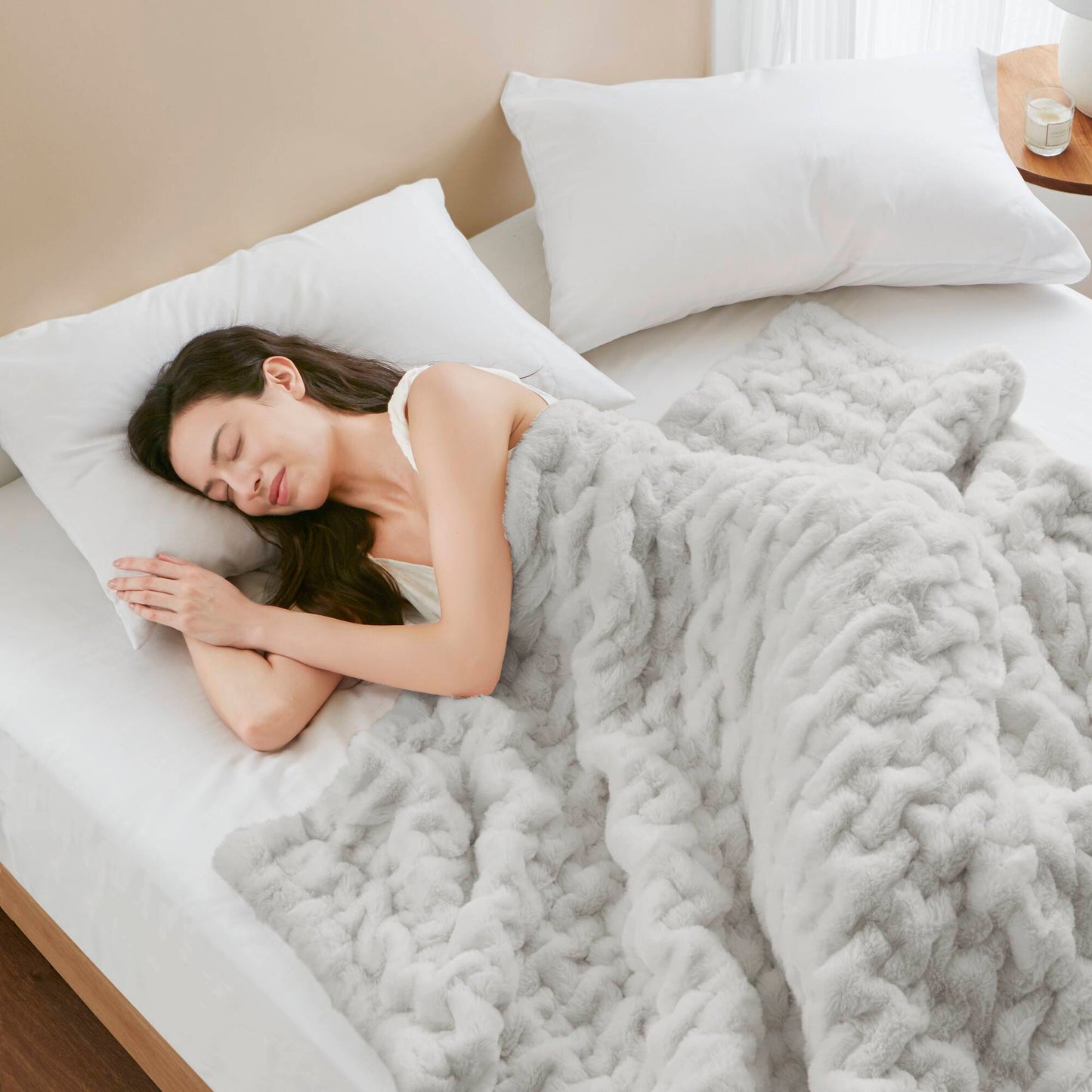 Ruched Fur Throw