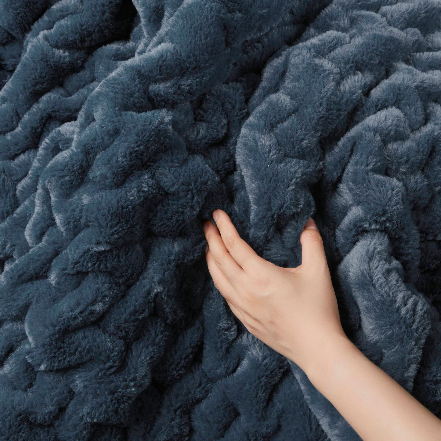 Ruched Fur Throw