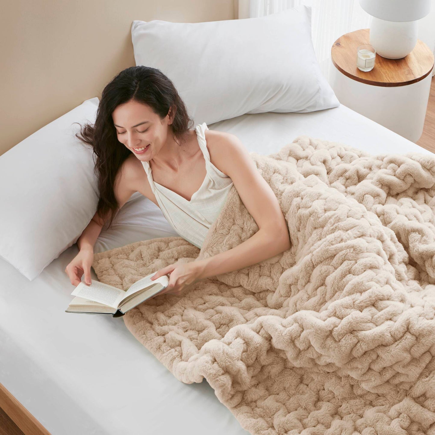 Ruched Fur Throw