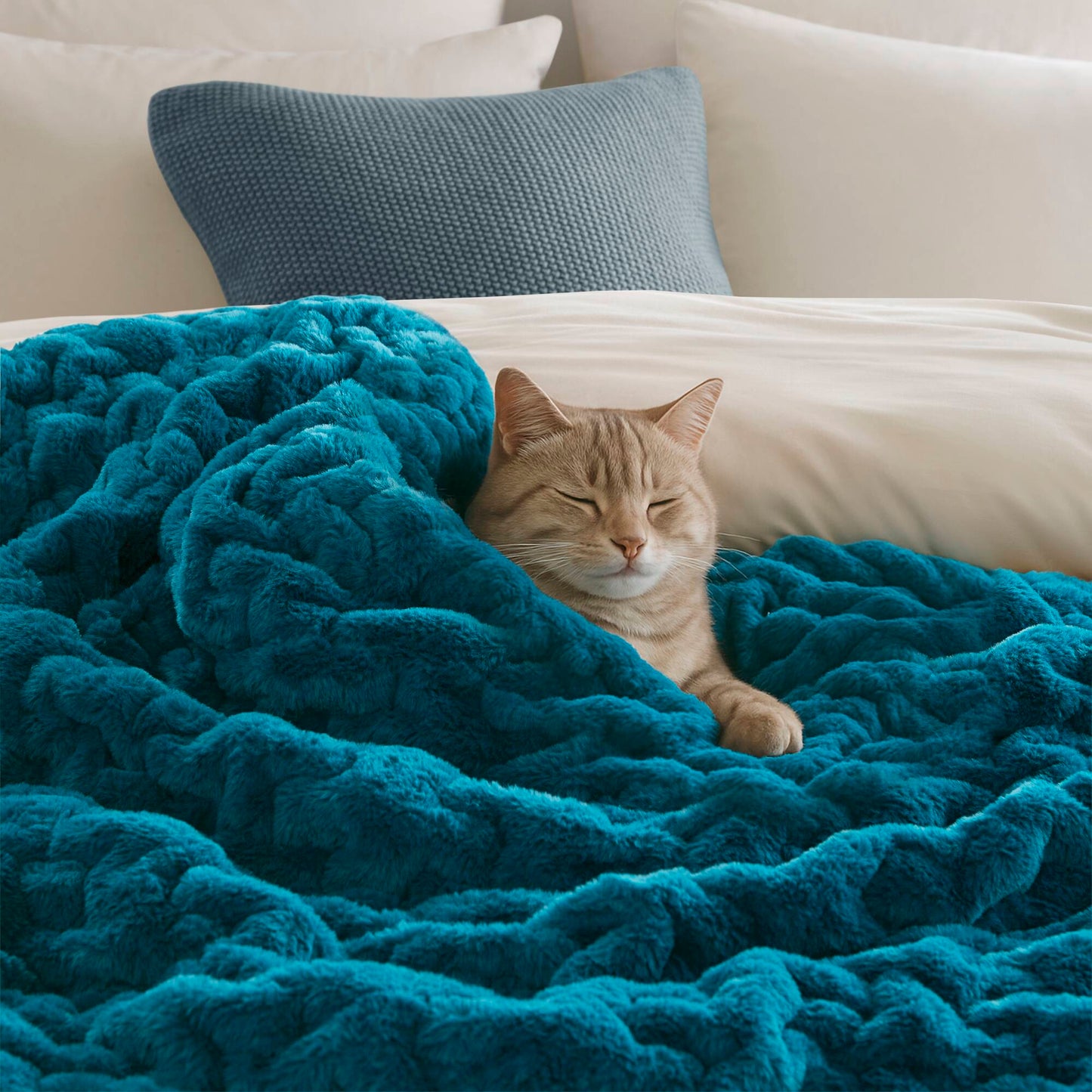 Ruched Fur Throw