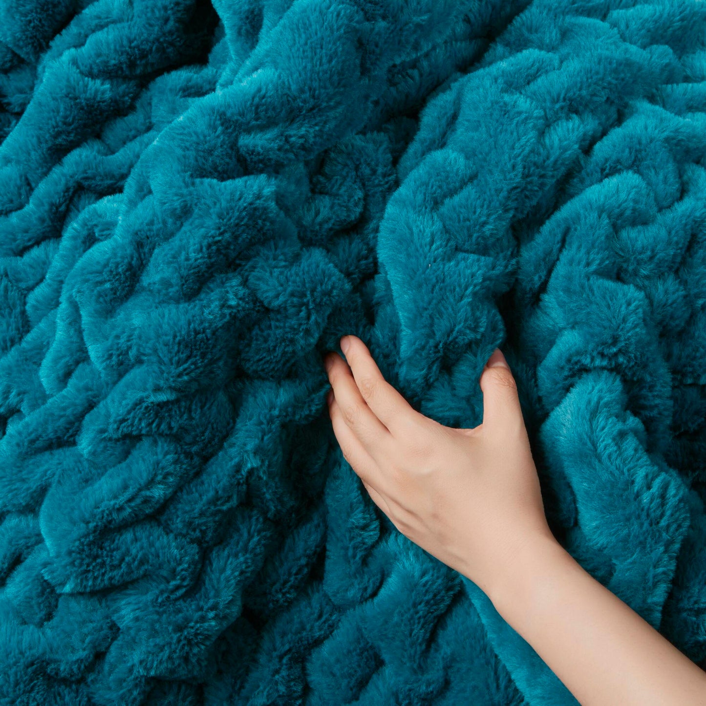 Ruched Fur Throw