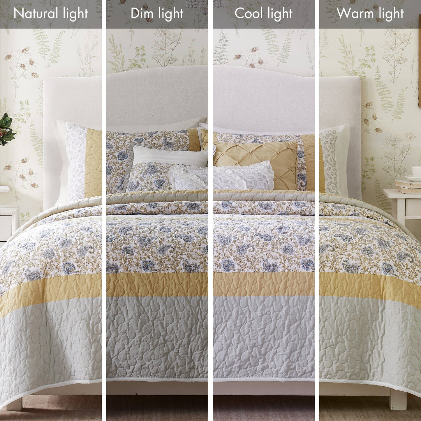 Madison Park 6 Piece Cotton Percale Quilt Set with Throw Pillows