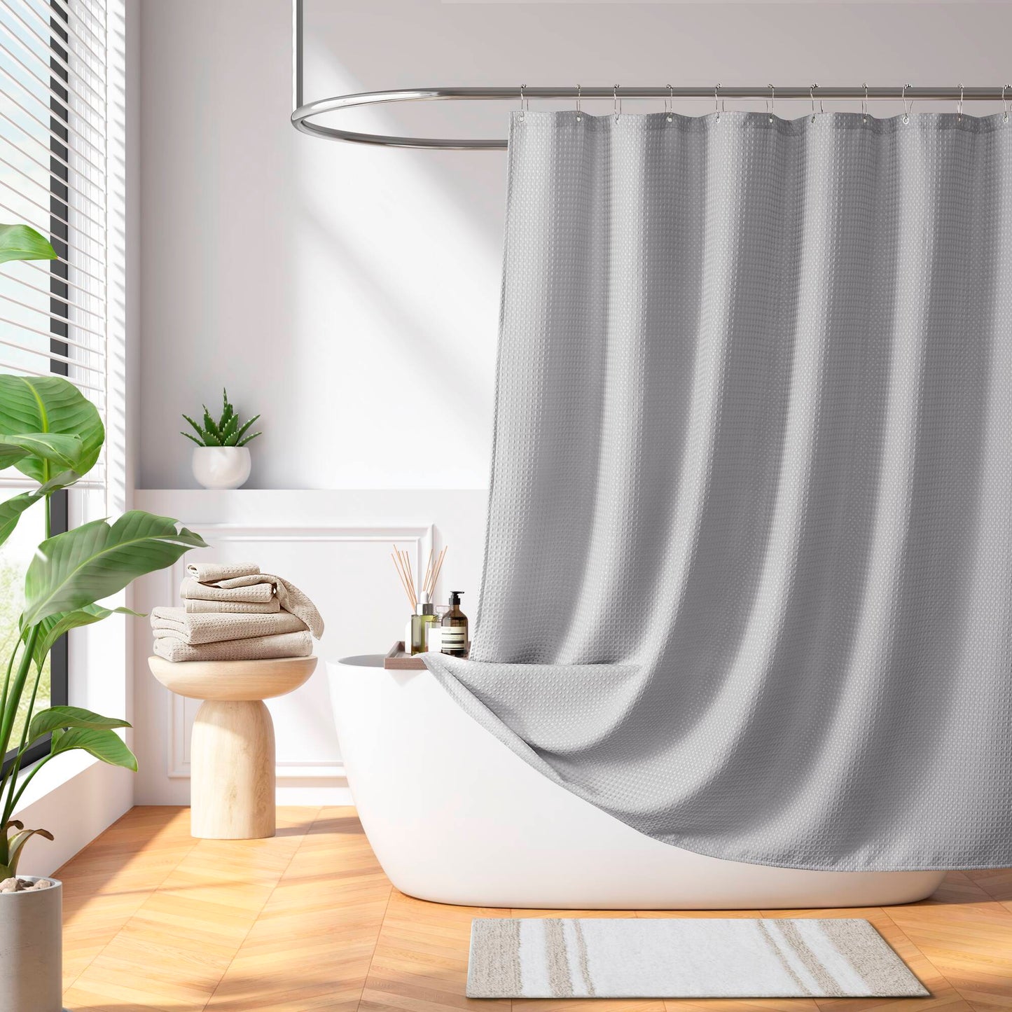 Madison Park Waffle Shower Curtain