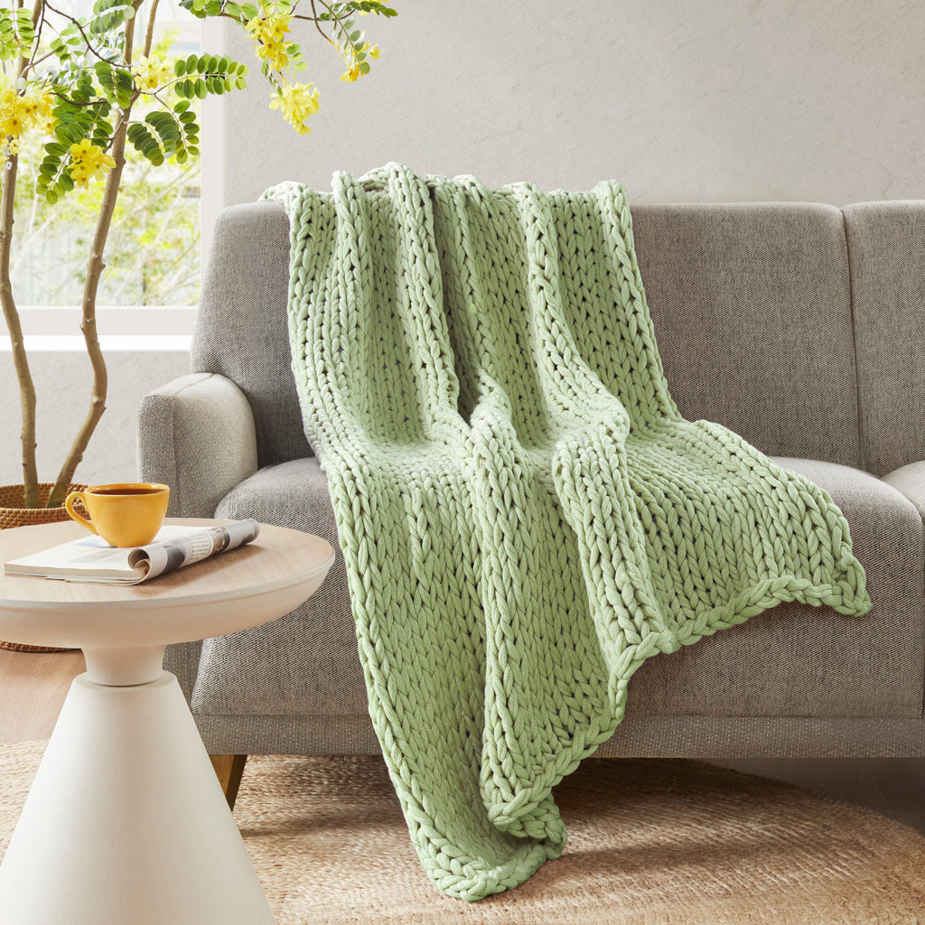 Madison Park Hand Made Chunky Double Knit Throw Blanket