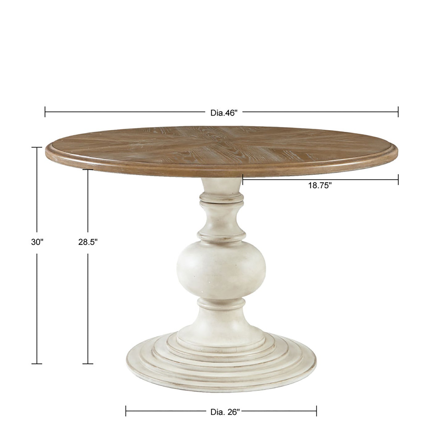 Madison Park 46" Round Pedestal Dining Table