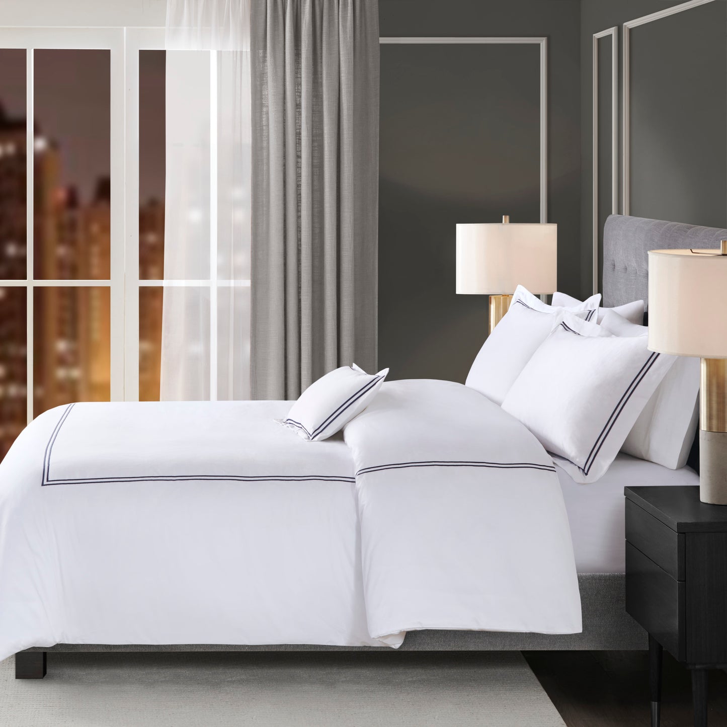 Madison Park Signature 100% Cotton Sateen Embroidered Comforter Set
