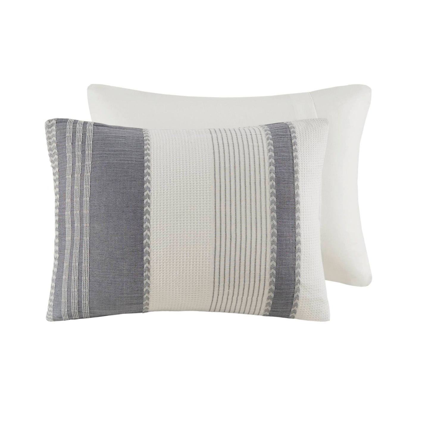 Madison Park Signature Oversized Cotton Jacquard Comforter Set with Euro Shams and Throw Pillows