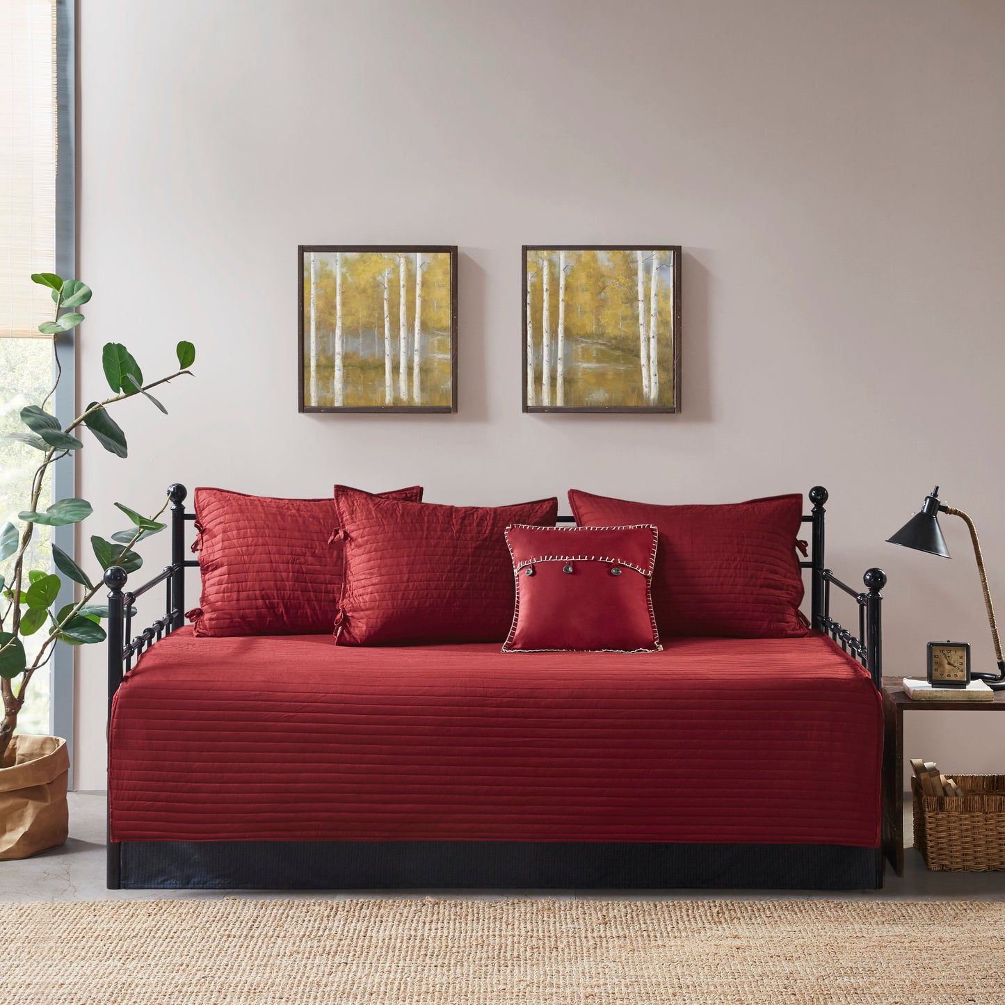 Madison Park 6 Piece Reversible Plaid Daybed Cover Set