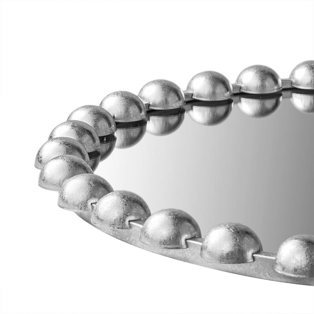 Madison Park Signature 27" Medium Decorative Round Wall Mirror with Beaded Metal Frame