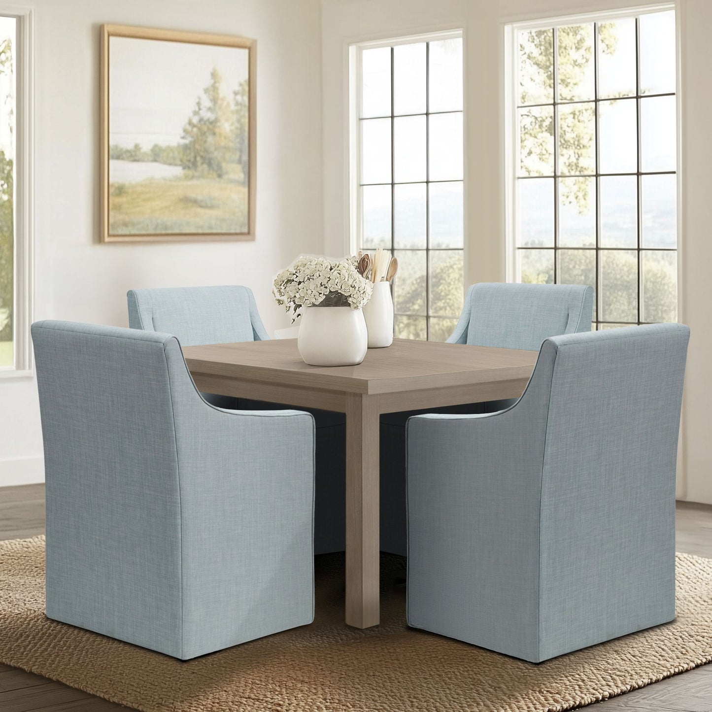 Madison Park Skirted Dining Arm Chair with Casters