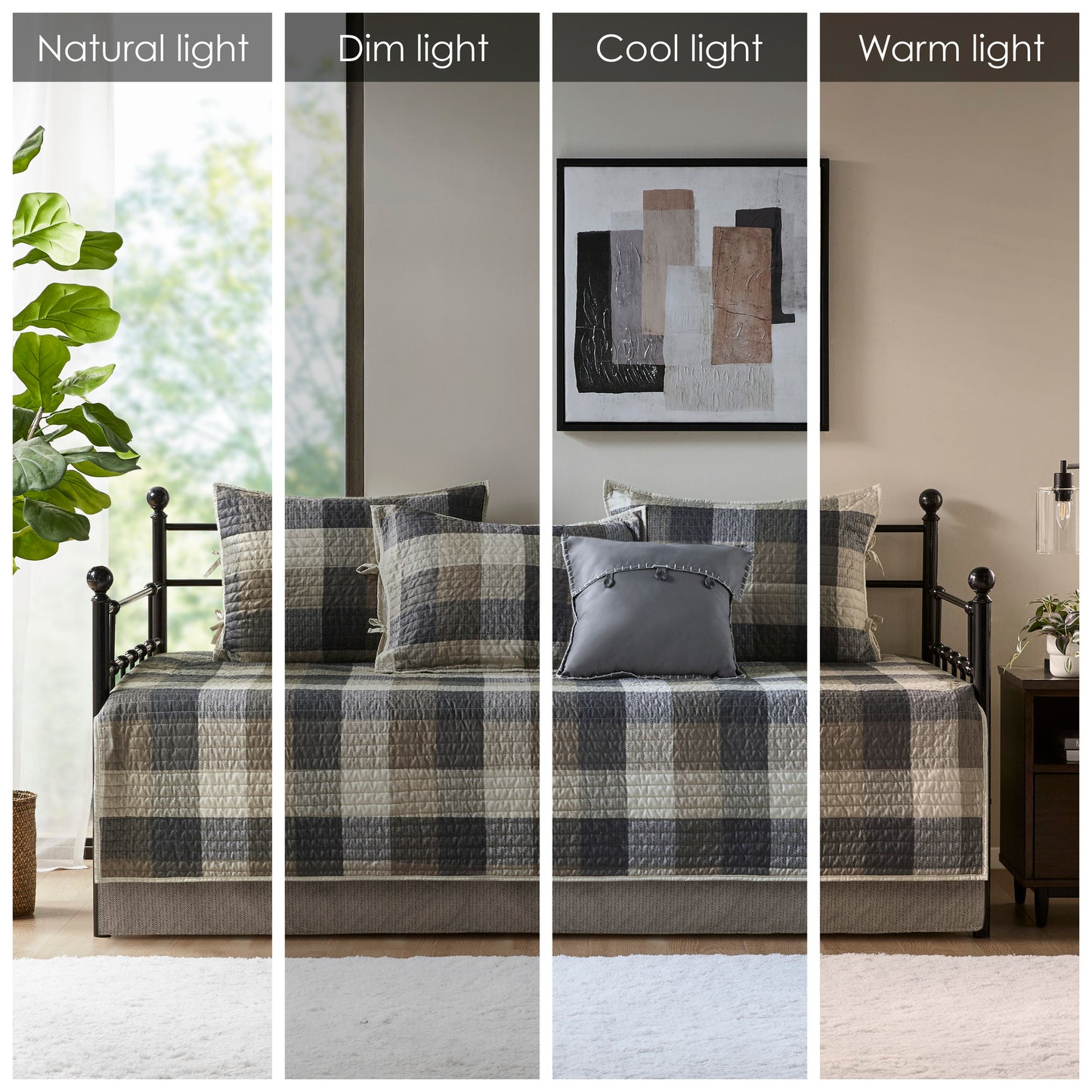 Madison Park 6 Piece Reversible Plaid Daybed Cover Set