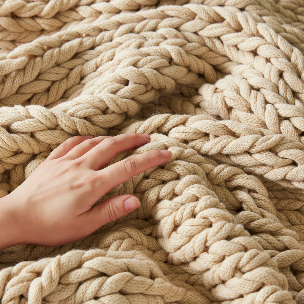 Madison Park Hand Made Chunky Double Knit Throw Blanket