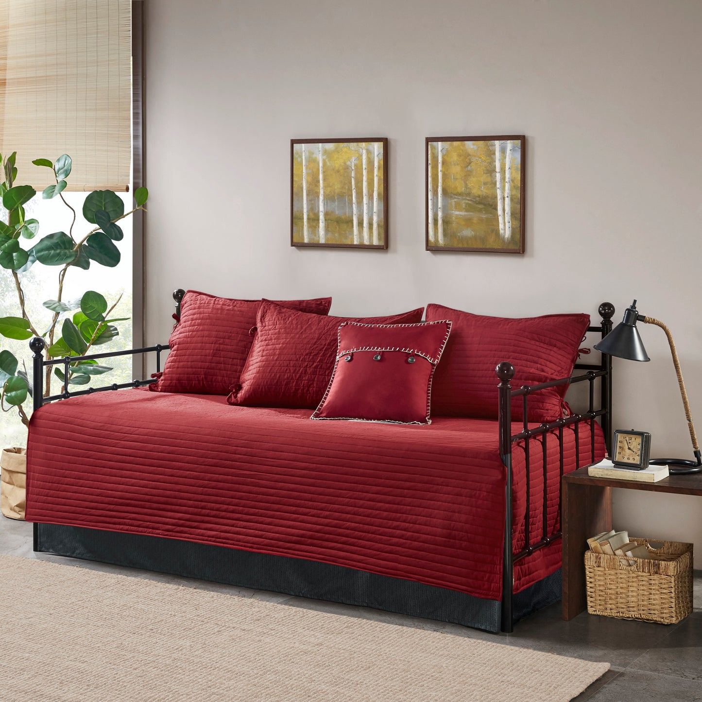 Madison Park 6 Piece Reversible Plaid Daybed Cover Set